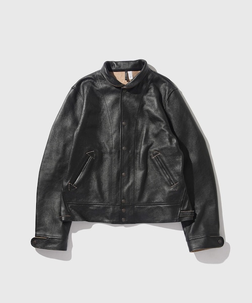 ADAM ET ROPE'（アダムエロペ）の「【Mister Freedom/ミスターフリーダム】CAMPUS STUD JACKET COWHIDE LEATHER（ライダースジャケット・メンズ・ブラック・40/42）」の3枚目の写真