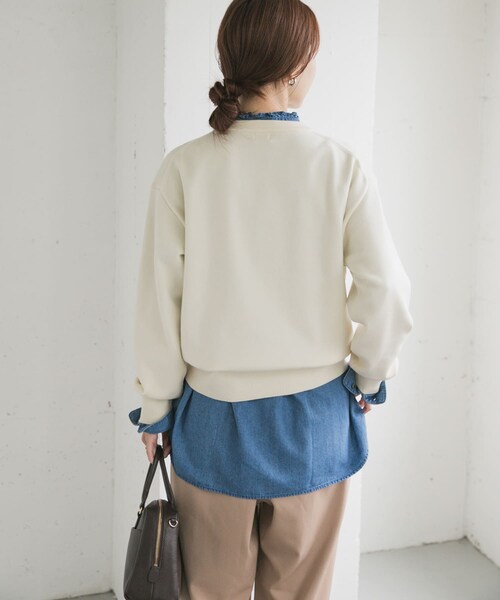 URBAN RESEARCH DOORS（アーバンリサーチドアーズ）の「『仁村紗和さん着用』『UR TECH 200日ニット』スウェットライクプルオーバー（ニット/セーター・レディース・L.GRAY/MINT/ORANGE/BROWN/OFF/D.RED/杢CHARCOAL・M）」の15枚目の写真