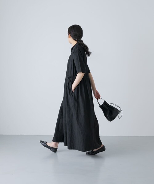 かぐれ（カグレ）の「オープンカラーシャツワンピース（ワンピース・レディース・NAVY/BLACK・Free）」の8枚目の写真