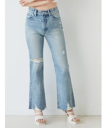 GYDA | H/W HEMダメージ フレアデニムパンツ(デニムパンツ)