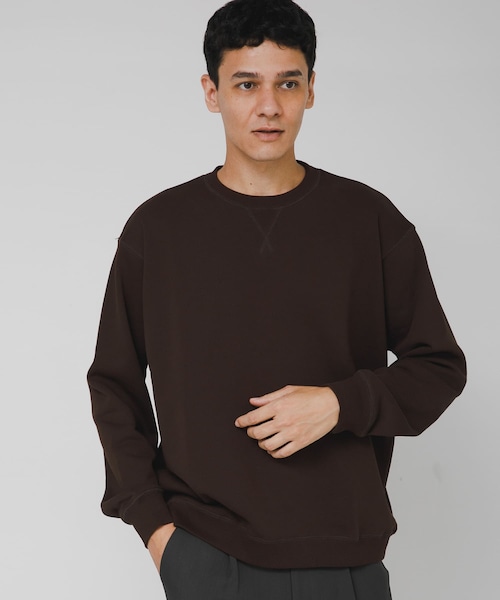 URBAN RESEARCH Sonny Label（アーバンリサーチサニーレーベル）の「ヘビーウェイトコットンベーシックスウェット（スウェット・メンズ・ネイビー/ブラック/チャコール/杢グレー/ダークブラウン・S/M/L/XL）」の4枚目の写真