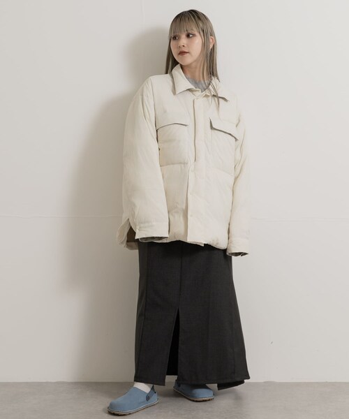 THE GOODLAND MARKET（ザグッドランドマーケット）の「KWD　LIGHT DOWN SHIRTS JACKET（その他アウター・レディース・Ivory/L.Yellow/Navy・FREE）」の16枚目の写真