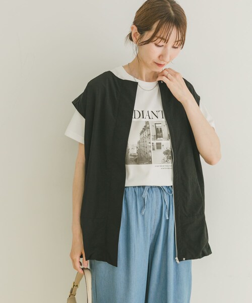 ITEMS URBANRESEARCH（アイテムズ アーバンリサーチ）の「バルーンベスト（ベスト・レディース・WHT/BLK・FREE）」の13枚目の写真