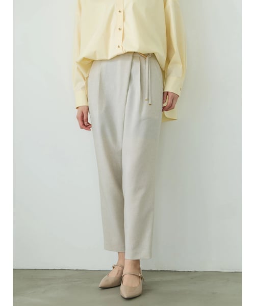 TONAL(トーナル)の「フェイクリネンアシメテーパードパンツ(その他パンツ・レディース・グレー/ネイビー/ベージュ・S/M)」の7枚目の写真