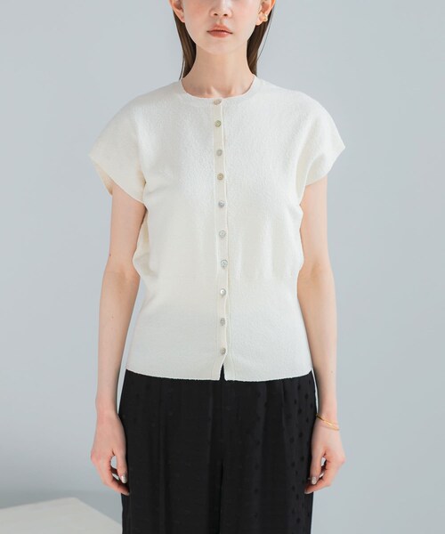 URBAN RESEARCH ROSSO（アーバンリサーチロッソ）の「リネンコットンウエストシェイプデザインニット（ニット/セーター・レディース・WHITE/CARAMEL・Free）」の11枚目の写真