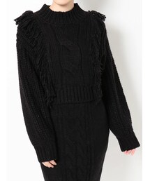 RESEXXY | フリンジケーブルニットトップス【セットアップ着用可能】(ニット/セーター)