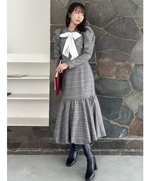 dazzlin | バルーンチェックワンピース(ワンピース)