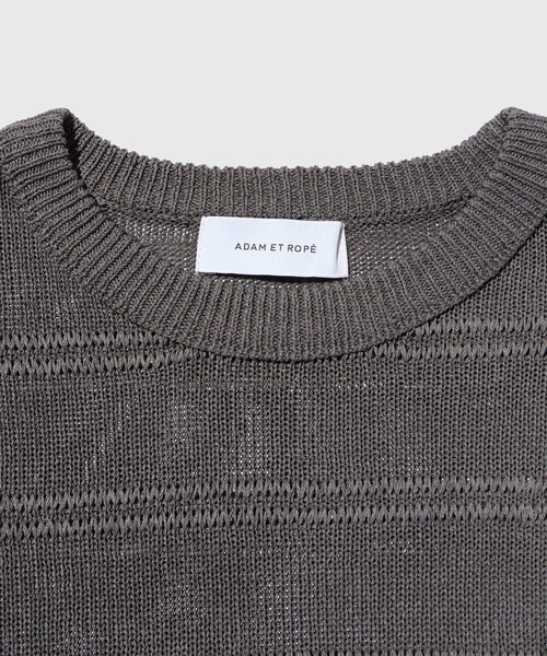 ADAM ET ROPE'(アダムエロペ)の「シアーボーダーニットTEE(Tシャツ/カットソー・メンズ・ブラック/チャコール/オフホワイト・L/M)」の11枚目の写真