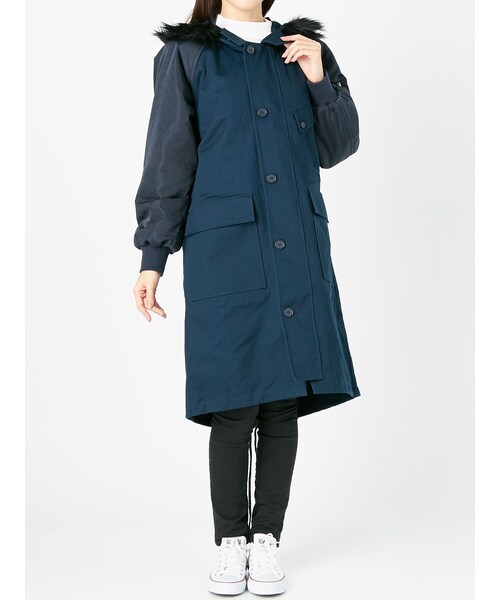 jouetie（ジュエティ）の「ハイブリッドモッズコート（モッズコート・レディース・カーキ/ベージュ/ネイビー・M）」の2枚目の写真