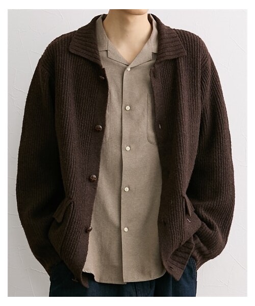 nissen（ニッセン）の「襟付きニットカーディガン（カーディガン/ボレロ・メンズ・ベージュ/カーキ/ブラウン・M/L/LL/3L/4L/5L/6L/8L/10L）」の15枚目の写真