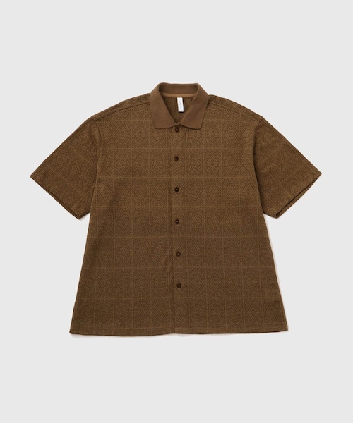 ADAM ET ROPE'(アダムエロペ)の「メッシュジャガードポロニットシャツ(ポロシャツ・メンズ・ブラック/ライトグレー/キャメル系・L/M)」の11枚目の写真