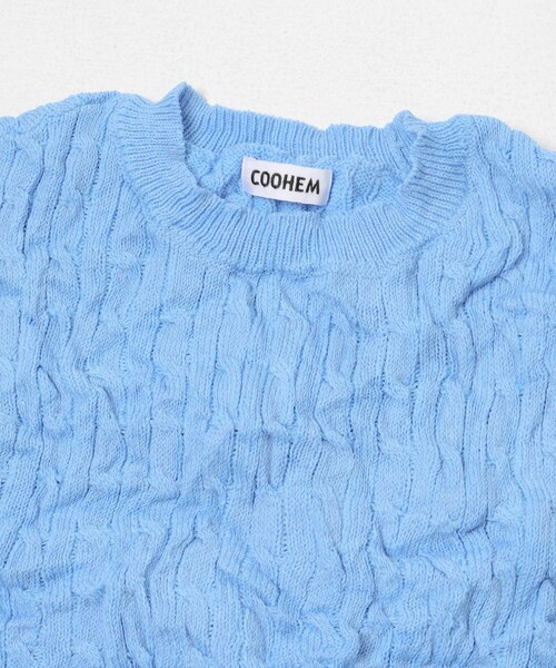 THE GOODLAND MARKET（ザグッドランドマーケット）の「COOHEM　CRUSHED CABLE KNIT PULLOVER（ニット/セーター・レディース・19BLACK/60SAX/24ORANGE・Free）」の22枚目の写真
