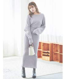 dazzlin | レイヤードバックリボンニットワンピース(ワンピース)