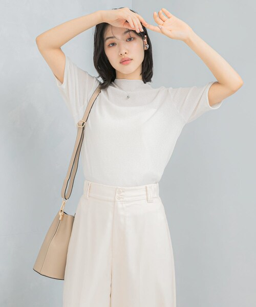 URBAN RESEARCH ROSSO（アーバンリサーチロッソ）の「ラメシアーカットソー（Tシャツ/カットソー・レディース・OFF/MAUVE/BLACK・FREE）」の8枚目の写真