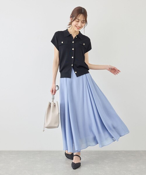 ROPE' PICNIC(ロペピクニック)の「ボリュームサーキュラースカート(スカート・レディース・キナリ系/ダークブラウン/サックス・F)」の20枚目の写真
