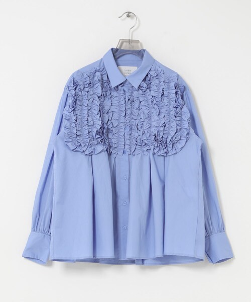 URBAN RESEARCH（アーバンリサーチ）の「crinkle crinkle crinkle　FRONT FRILL SHIRTS（シャツ/ブラウス・レディース・WHITE/BLUE・Free）」の6枚目の写真