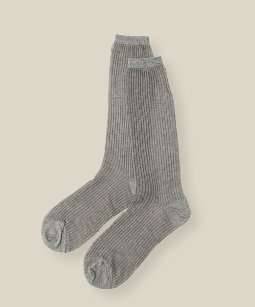 ROPE'（ロペ）の「リブシアーソックス（ソックス/靴下・レディース・ライトグレー/オフホワイト/ネイビー・F）」の2枚目の写真