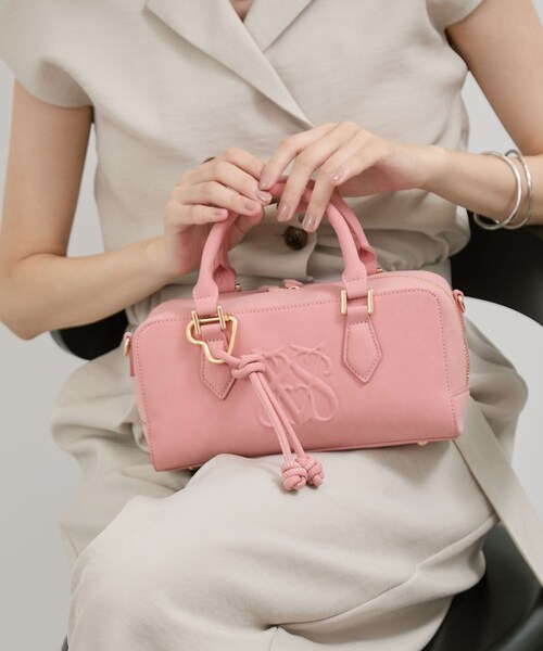 VIS(ビス)の「ロゴスエードミニボストンバッグ/2WAY(ボストンバッグ・レディース・ブラウン/ベージュ系/ピンク・F)」の17枚目の写真