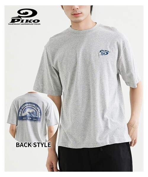 nissen（ニッセン）の「綿100％バックプリント半袖Tシャツ　PIKO（ピコ）（Tシャツ/カットソー・メンズ・杢グレー/ブラック・M/L/LL）」の2枚目の写真