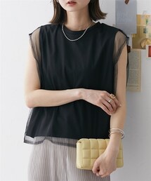 nissen | チュールレイヤードスリーブＴシャツ(Tシャツ/カットソー)