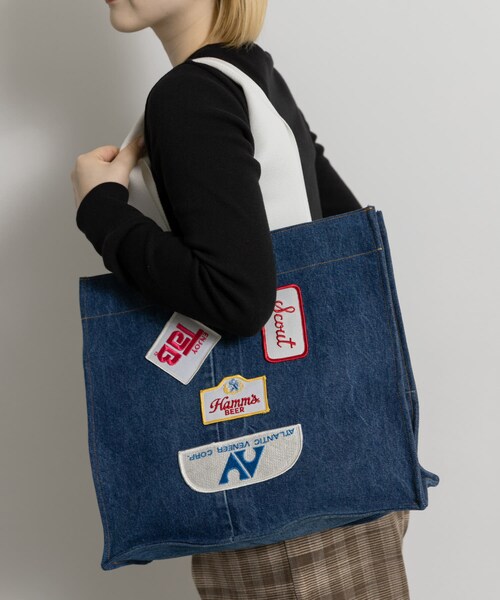 THE GOODLAND MARKET（ザグッドランドマーケット）の「77circa　make antique patch denim bag（トートバッグ・レディース・blue/black・One）」の12枚目の写真