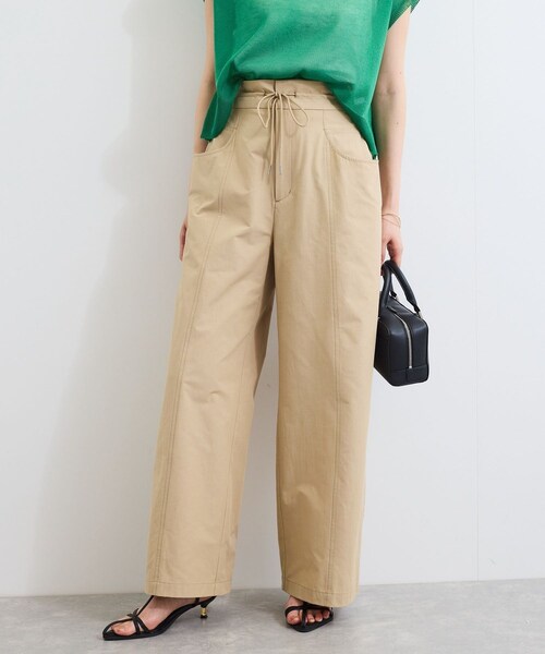 VIS（ビス）の「【接触冷感/洗える】ドロストワイドパンツ（その他パンツ・レディース・ブラック/ベージュ・F）」の3枚目の写真