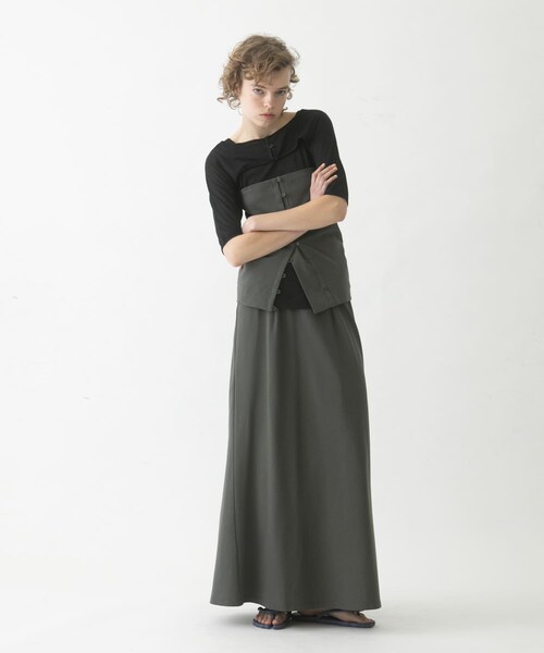 LAATO（ラート）の「flare long  skirt  set（スカート・レディース・シャドウ/チョコレート/ナッツ・Free）」の4枚目の写真
