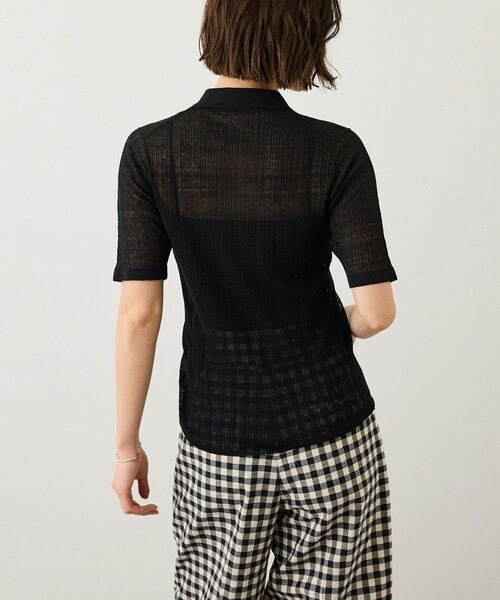 ROPE'（ロペ）の「シルクリネンポロ襟ニットカーディガン/イージーケア（カーディガン/ボレロ・レディース・ブラック/ネイビー/クリーム・F）」の19枚目の写真