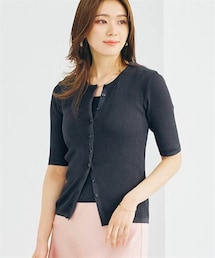 nissen | リブニットアンサンブル（タンクトップ＋シアーカーディガン）(ニット/セーター)