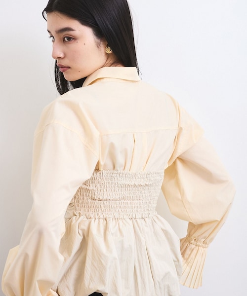 VIS(ビス)の「コサージュ付きバルーンナイロンビスチェ(その他トップス・レディース・ブラック/キナリ・F)」の10枚目の写真