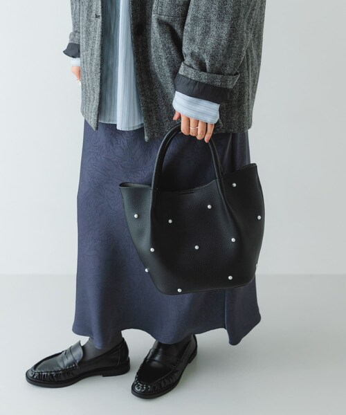 RODE SKO（ロデスコ）の「インバッグ付パールバッグ（ハンドバッグ・レディース・BLACK/GRAY・one）」の6枚目の写真