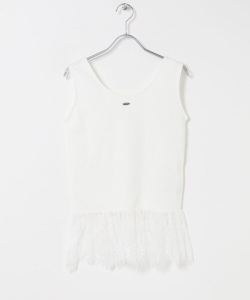 SENSE OF PLACE by URBAN RESEARCH(センスオブプレイスバイアーバンリサーチ)の「2WAYティアードフリルレーストップ(タンクトップ・レディース・OFF WHITE/BLACK・One)」の4枚目の写真