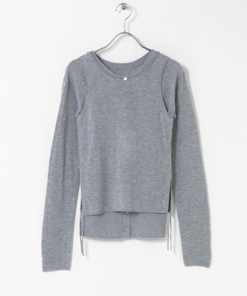 THE GOODLAND MARKET（ザグッドランドマーケット）の「cwtch　LAYERED KNIT TOPS（ニット/セーター・レディース・GRAY/NAVY/BERRY/YELLOW・Free）」の13枚目の写真