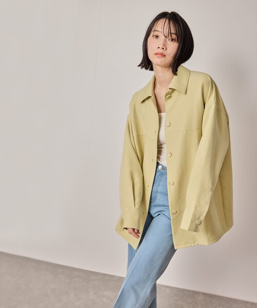 NERGY（ナージー）の「【ウォッシャブル対応】フェイクスエードシャツジャケット（その他アウター・レディース・ベージュ/ライトグリーン・F）」の17枚目の写真