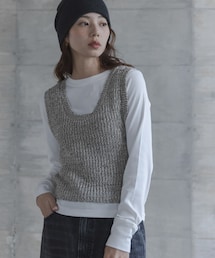 URBAN RESEARCH Sonny Label | メランジテープヤーンUネックニットベスト(ベスト)