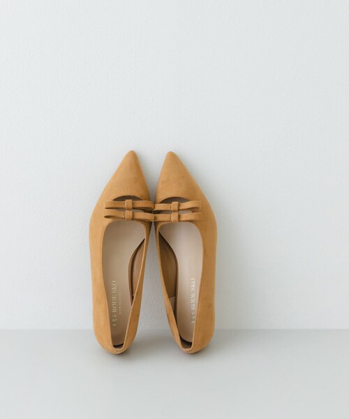 RODE SKO（ロデスコ）の「『MADE IN JAPAN』 ダブルリボンフラットパンプス（パンプス・レディース・BLACK/CAMEL/MUSTARD・36/37/38）」の3枚目の写真
