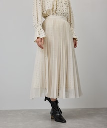 スクエアドットプリントププリーツスカート