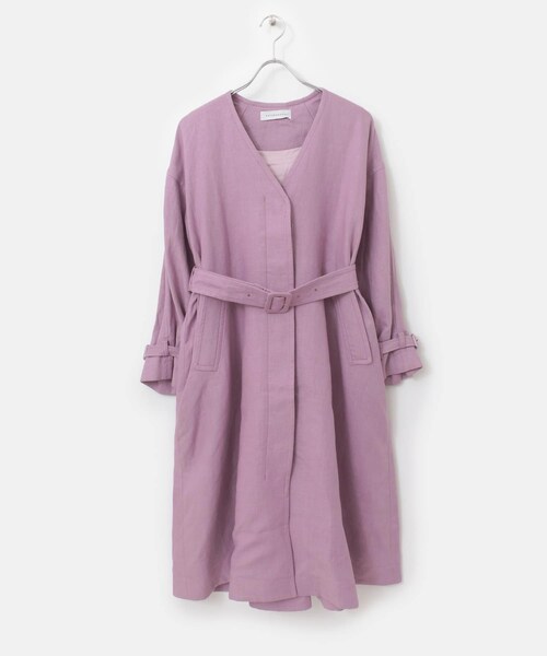 URBAN RESEARCH（アーバンリサーチ）の「SAYAKA DAVIS　V NECK FLARED COAT（ノーカラージャケット・レディース・ORCHID・P）」の2枚目の写真
