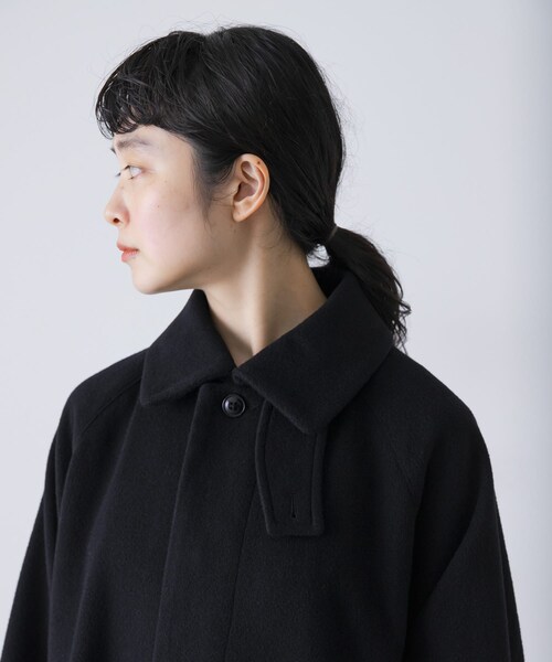 かぐれ（カグレ）の「ウールバルカラーコート（ステンカラーコート・レディース・NAVY/BLACK・Free）」の10枚目の写真