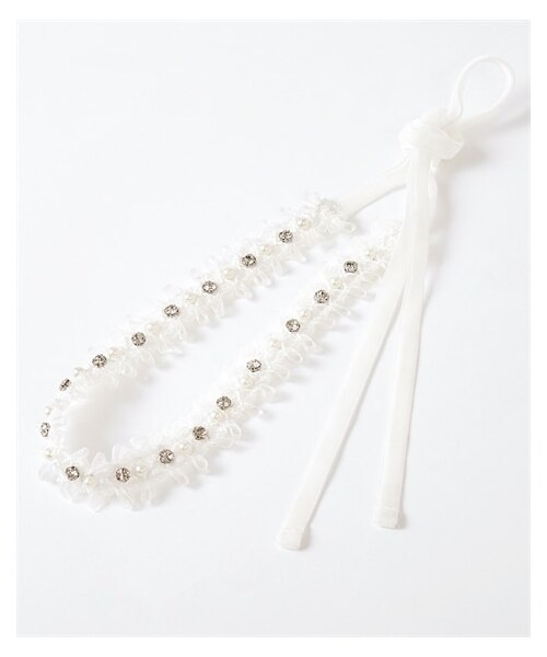 nissen（ニッセン）の「＜大きいサイズ＞ いろいろ選べる帯締め（和装小物・レディース・オフホワイト(リボン)/黒(花モチーフ)/ピンク(パール調)・L~5L/6L~10L）」の8枚目の写真