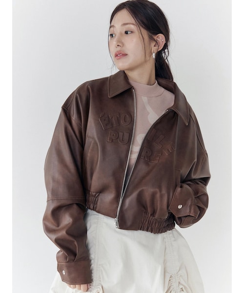 CALNAMUR（カルナムール）の「ヴィンテージフェイクレザーブルゾン（ブルゾン・レディース・ブラック/ブラウン/ダークブラウン・F）」の12枚目の写真