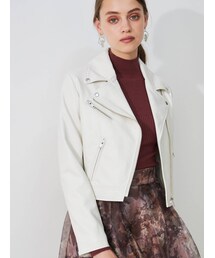 MERCURYDUO | フェイクレザーコンパクトライダースジャケット(ライダースジャケット)