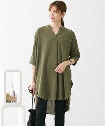 nissen | とろみ素材　サイドタックスキッパーシャツ(シャツ/ブラウス)