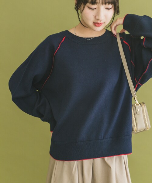 ITEMS URBANRESEARCH(アイテムズ アーバンリサーチ)の「リバーシブルスウェットライクニット(ニット/セーター・レディース・GRY×BLU/NVY×RED/YEO×BRN・FREE)」の15枚目の写真