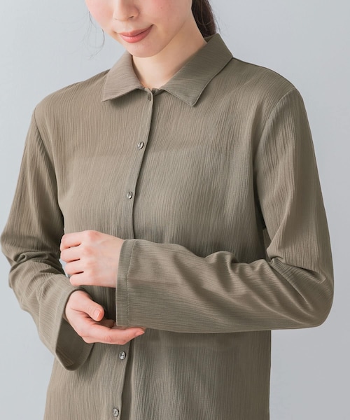 URBAN RESEARCH ROSSO（アーバンリサーチロッソ）の「F by ROSSO　楊柳シアーシャツ（シャツ/ブラウス・レディース・YELLOW/P/BEIGE/GRAY・FREE）」の5枚目の写真