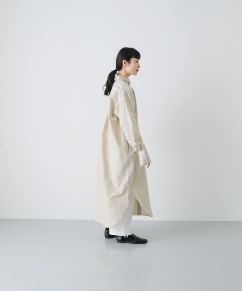 かぐれ（カグレ）の「ワイドシャツワンピース（ワンピース・レディース・BLUE/L/BEIGE・Free）」の6枚目の写真