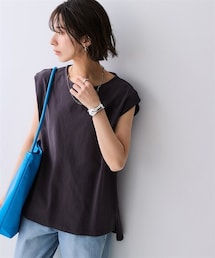 nissen | 綿100%バスクノースリーブロング丈プルオーバー<大きいサイズ有>(Tシャツ/カットソー)