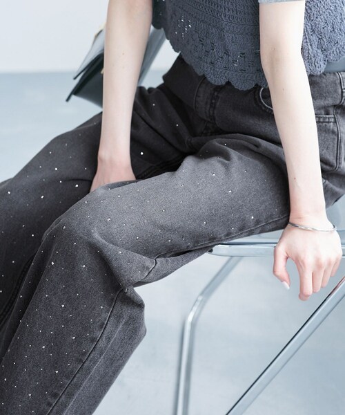 ROPE' PICNIC（ロペピクニック）の「キラキラビジューデニム（デニムパンツ・レディース・ネイビー/ブルー/ブラック系・36/38/40）」の22枚目の写真