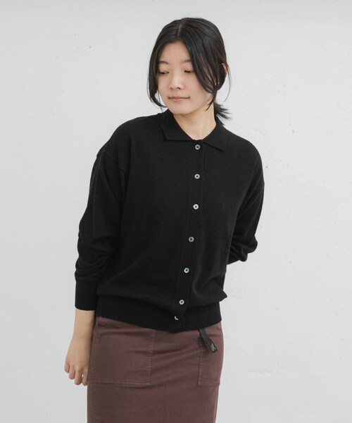 EKAL（エカル）の「ウールハイゲージニットカーディガン（カーディガン/ボレロ・レディース・ベージュ/モクグレー/ブラック・one）」の5枚目の写真
