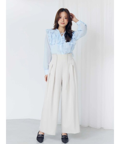 MERCURYDUO（マーキュリーデュオ）の「【EMILY IN PARISコラボ】2WAYハイウエストワイドデニムパンツ（デニムパンツ・レディース・ブラック/ブルー/インディゴ/ベージュ・S/M）」の18枚目の写真